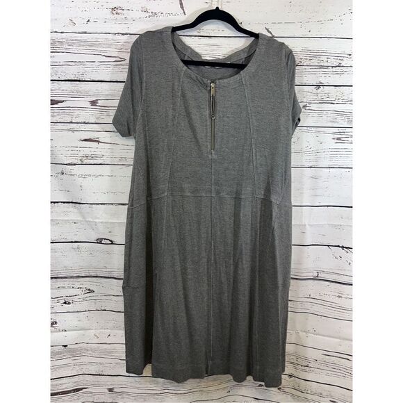 Soft Surroundings Gray Knit Midi Dress Size Large - Picture 1 of 5